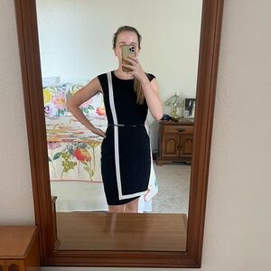 Calvin Klein black and white dress